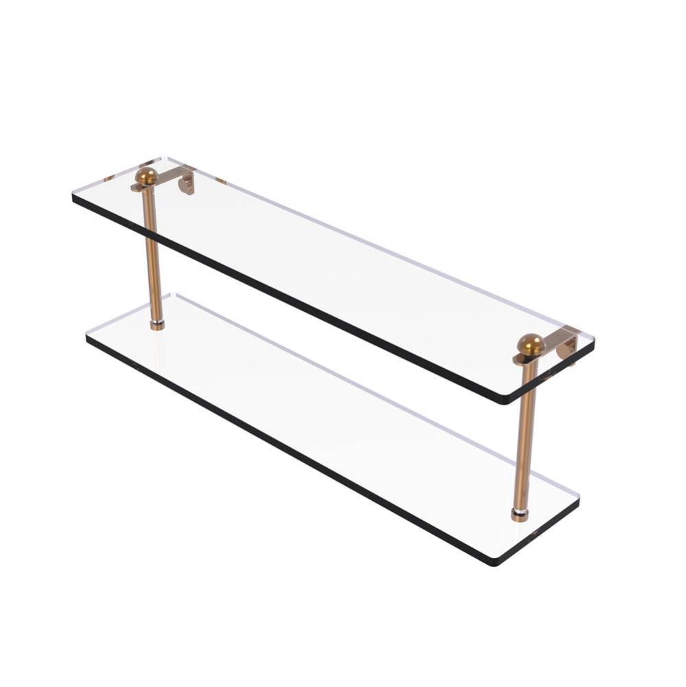 22 Inch Two Tiered Glass Shelf