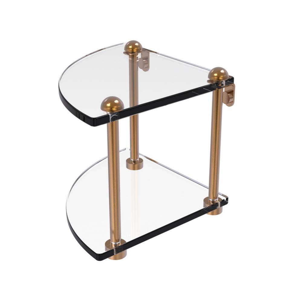 Two Tier Corner Glass Shelf