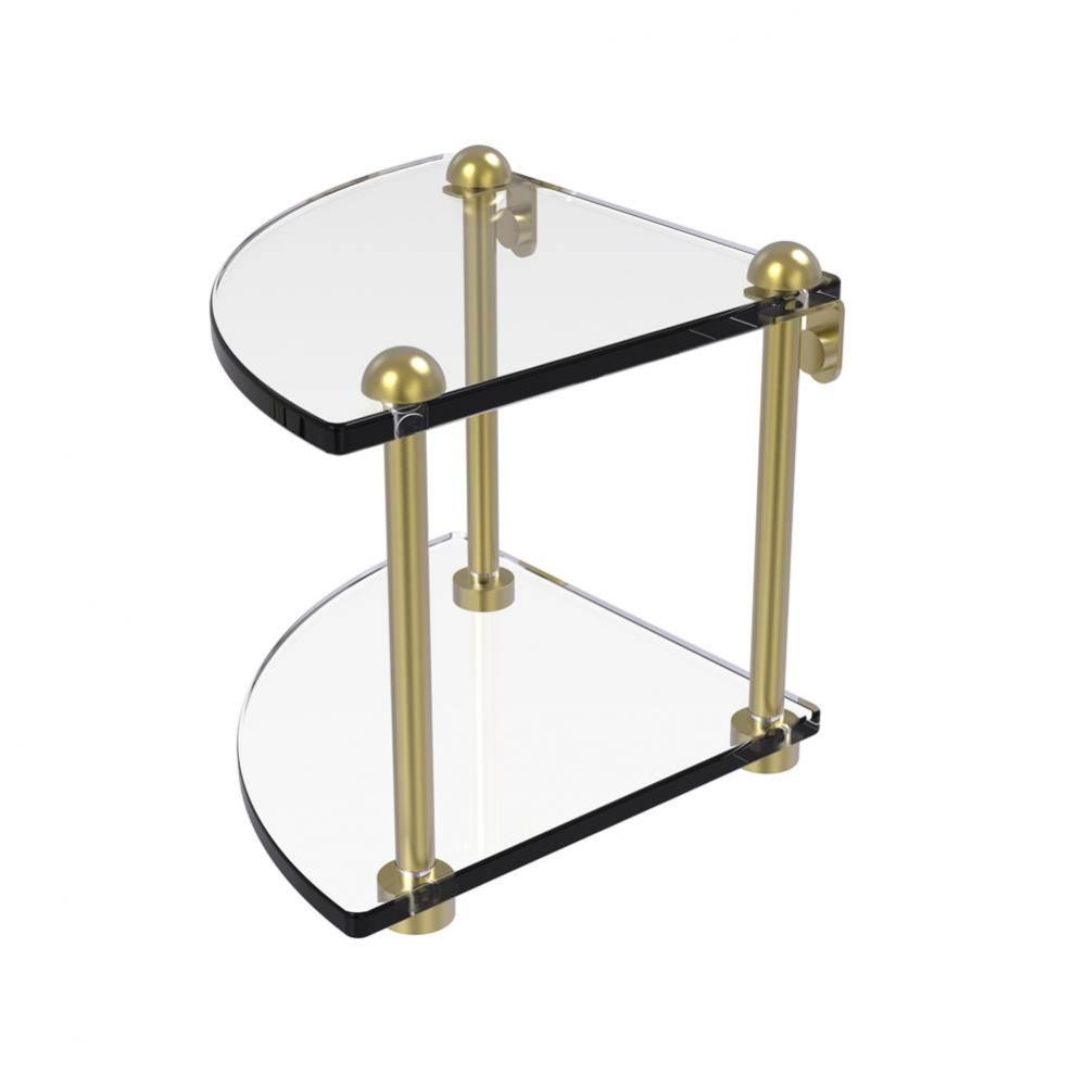 Two Tier Corner Glass Shelf