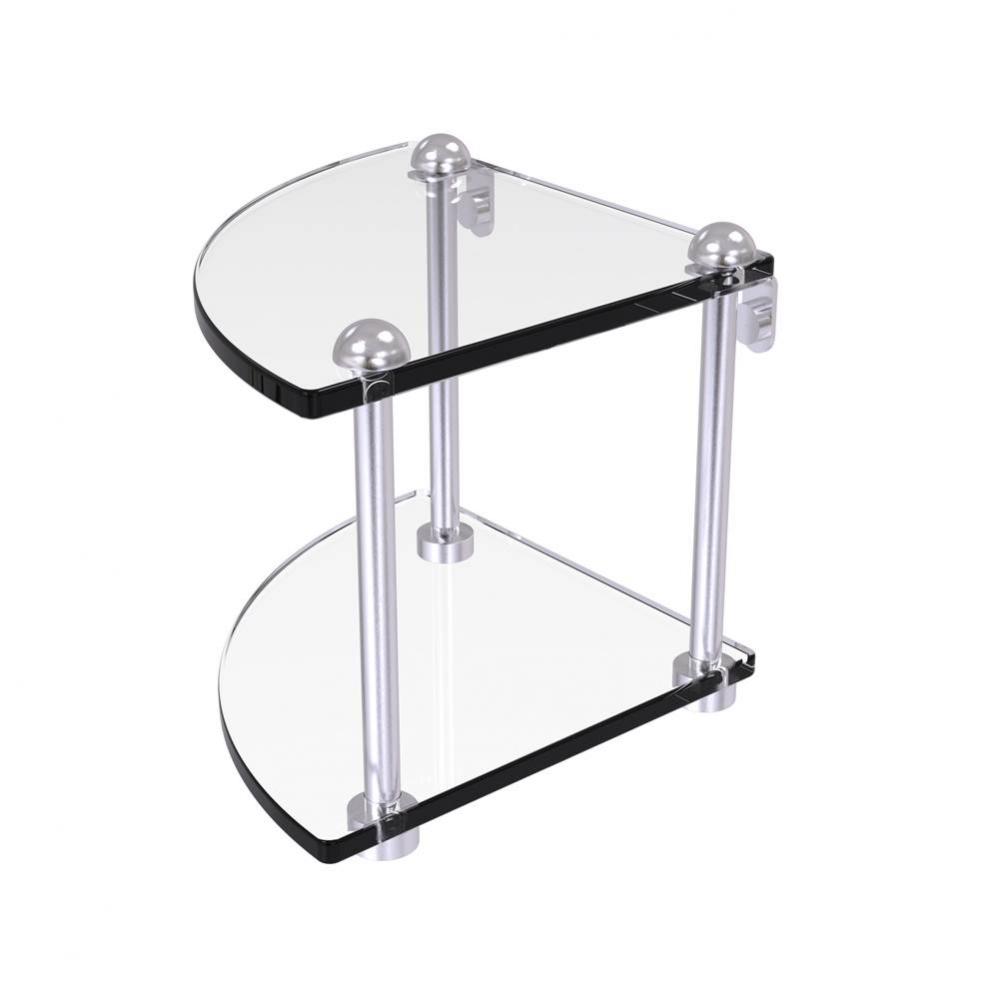 Two Tier Corner Glass Shelf