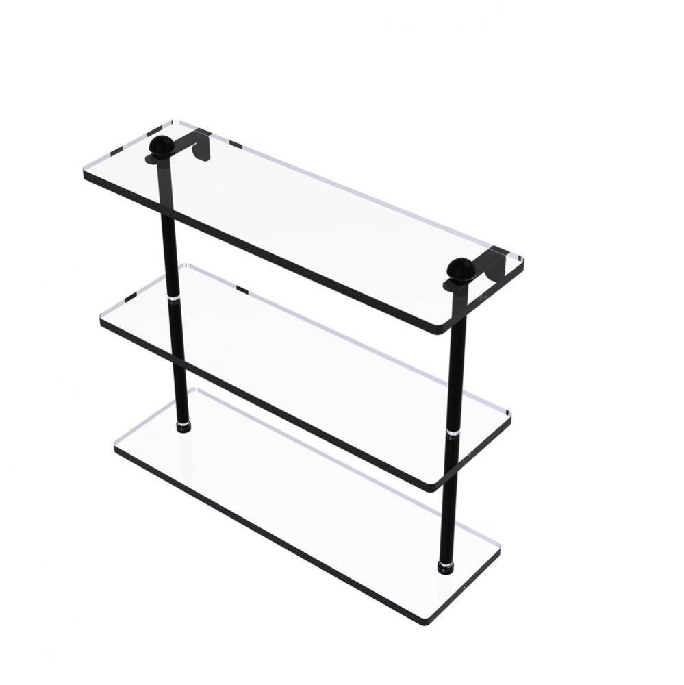 16 Inch Triple Tiered Glass Shelf