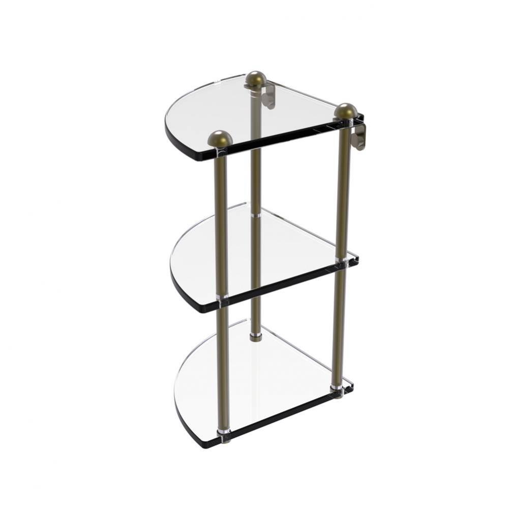 Three Tier Corner Glass Shelf