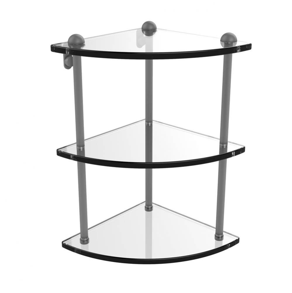 Three Tier Corner Glass Shelf