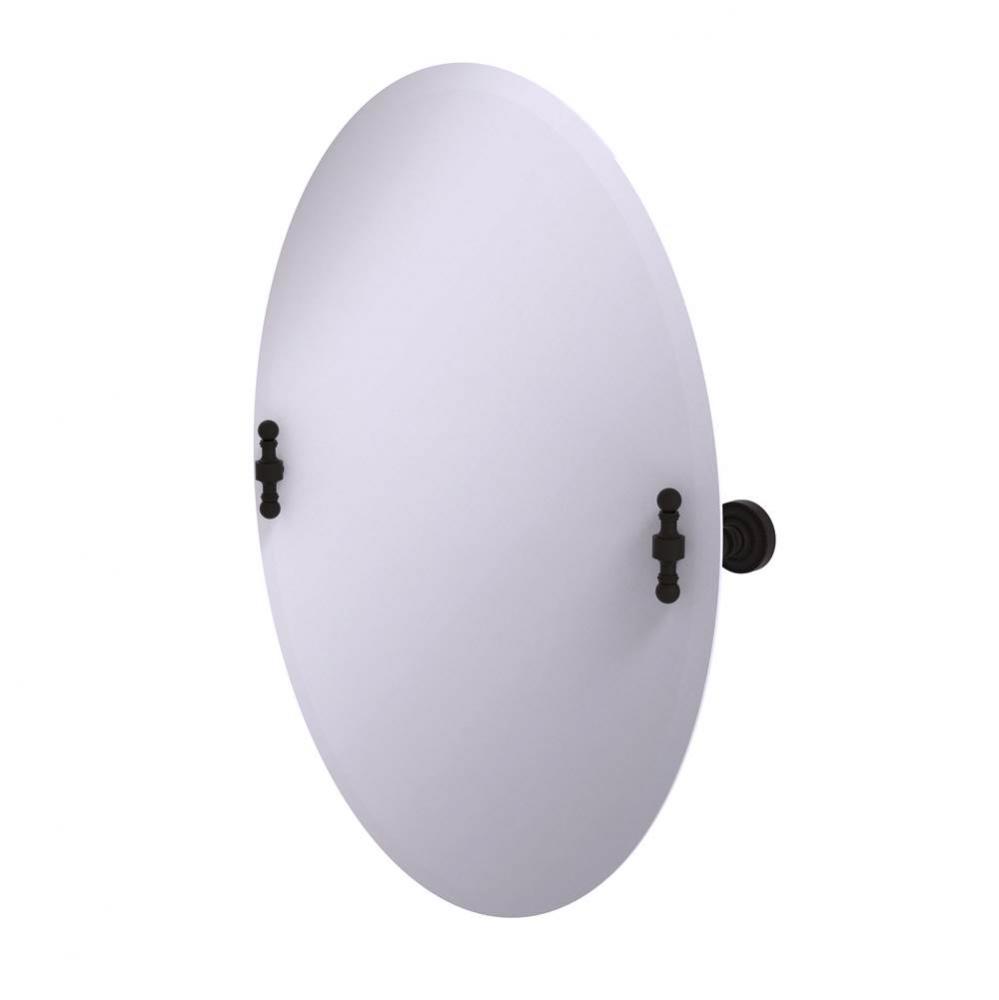 Frameless Oval Tilt Mirror with Beveled Edge