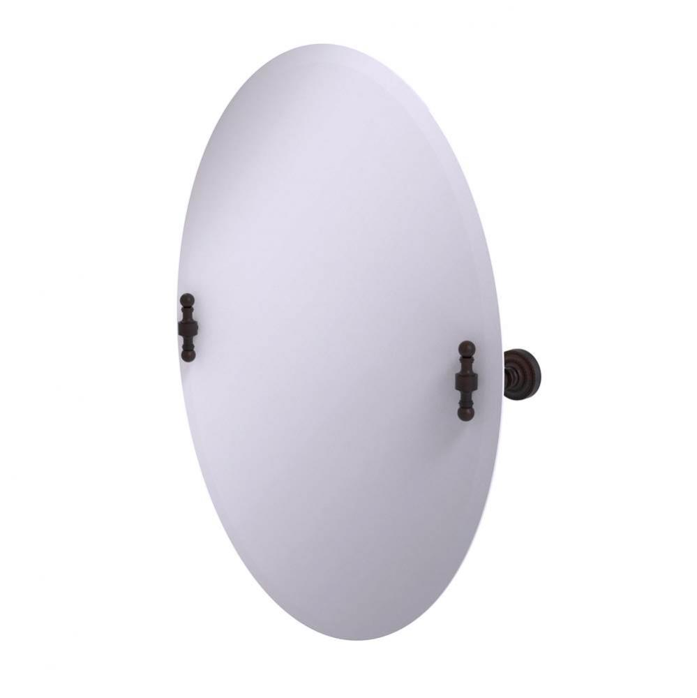 Frameless Oval Tilt Mirror with Beveled Edge