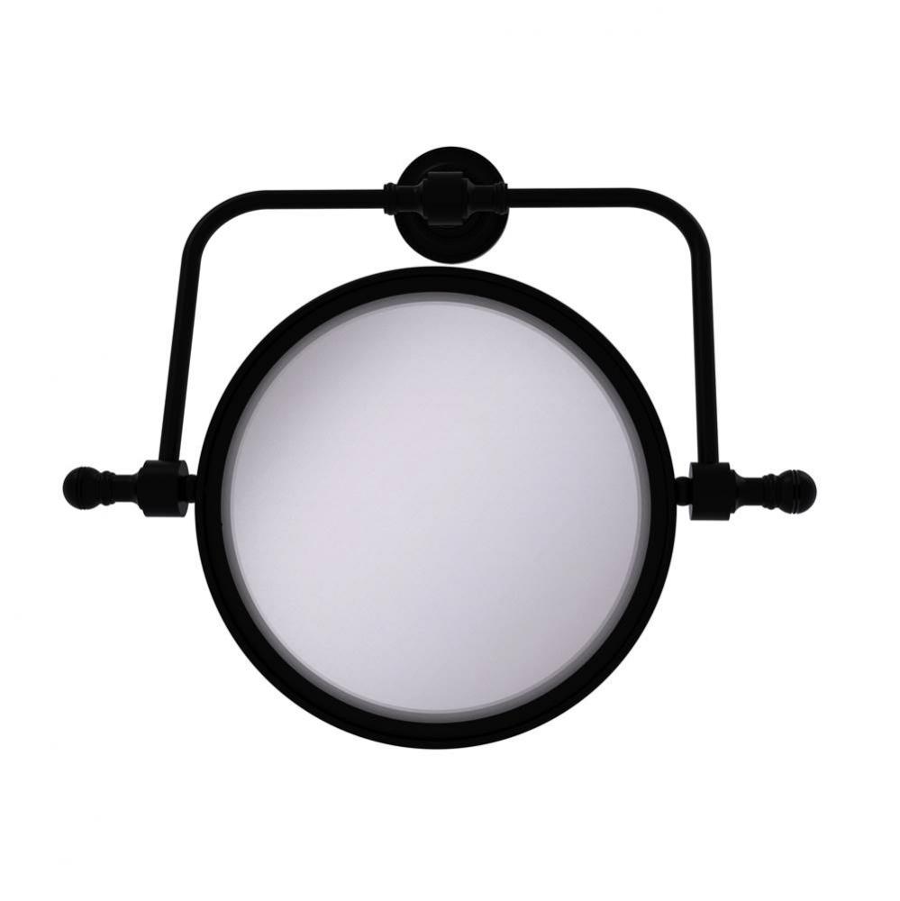 Retro Dot Collection Wall Mounted Swivel Make-Up Mirror 8 Inch Diameter with 2X Magnification