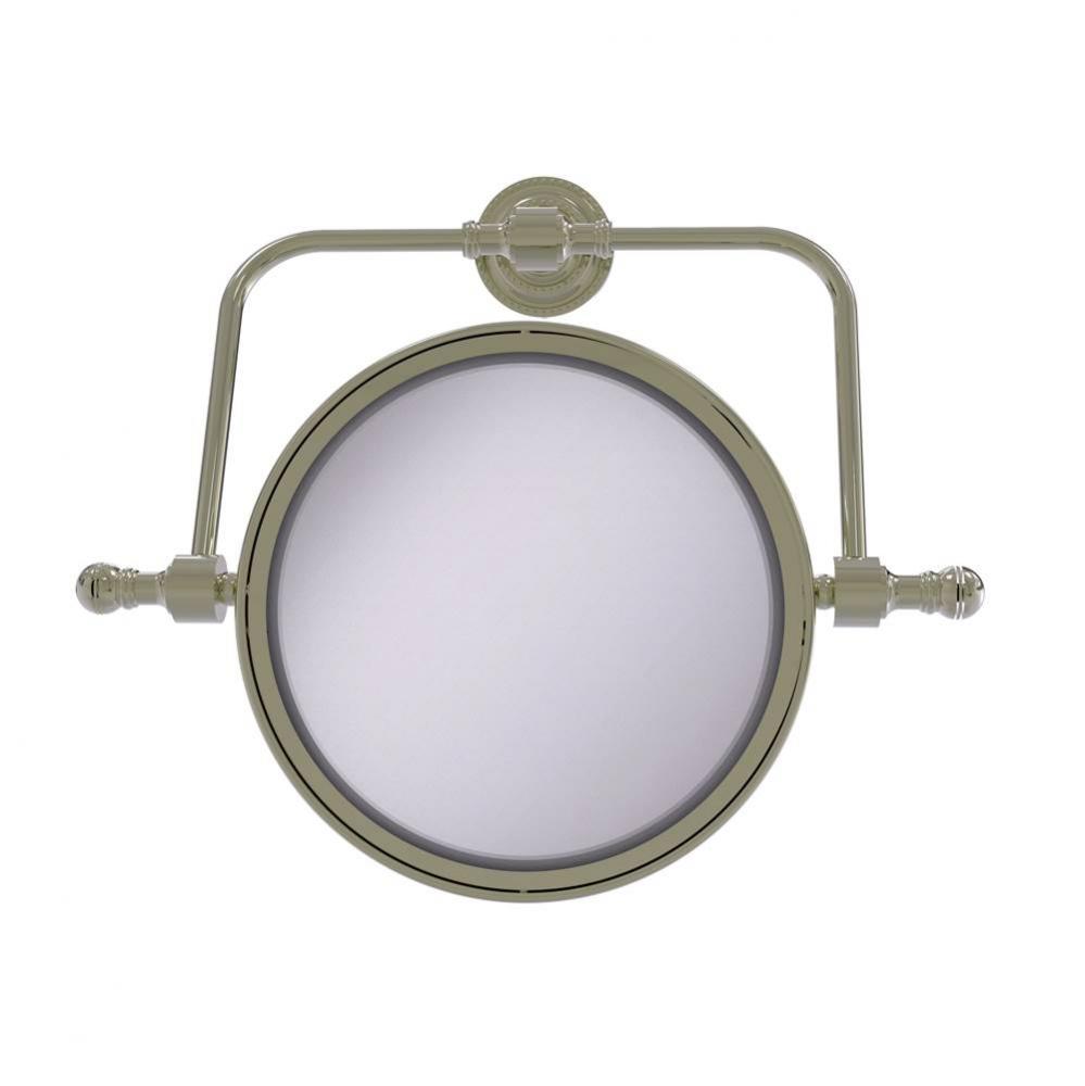 Retro Dot Collection Wall Mounted Swivel Make-Up Mirror 8 Inch Diameter with 2X Magnification