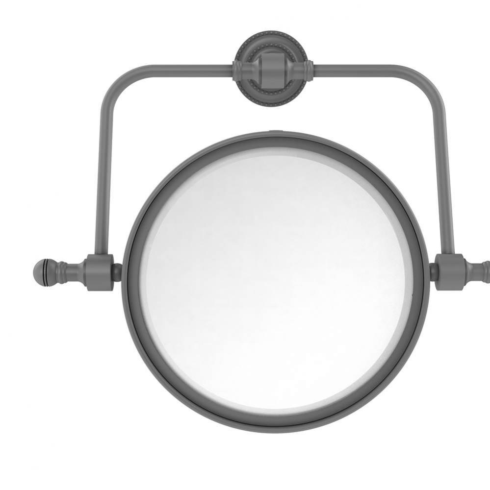 Retro Dot Collection Wall Mounted Swivel Make-Up Mirror 8 Inch Diameter with 4X Magnification