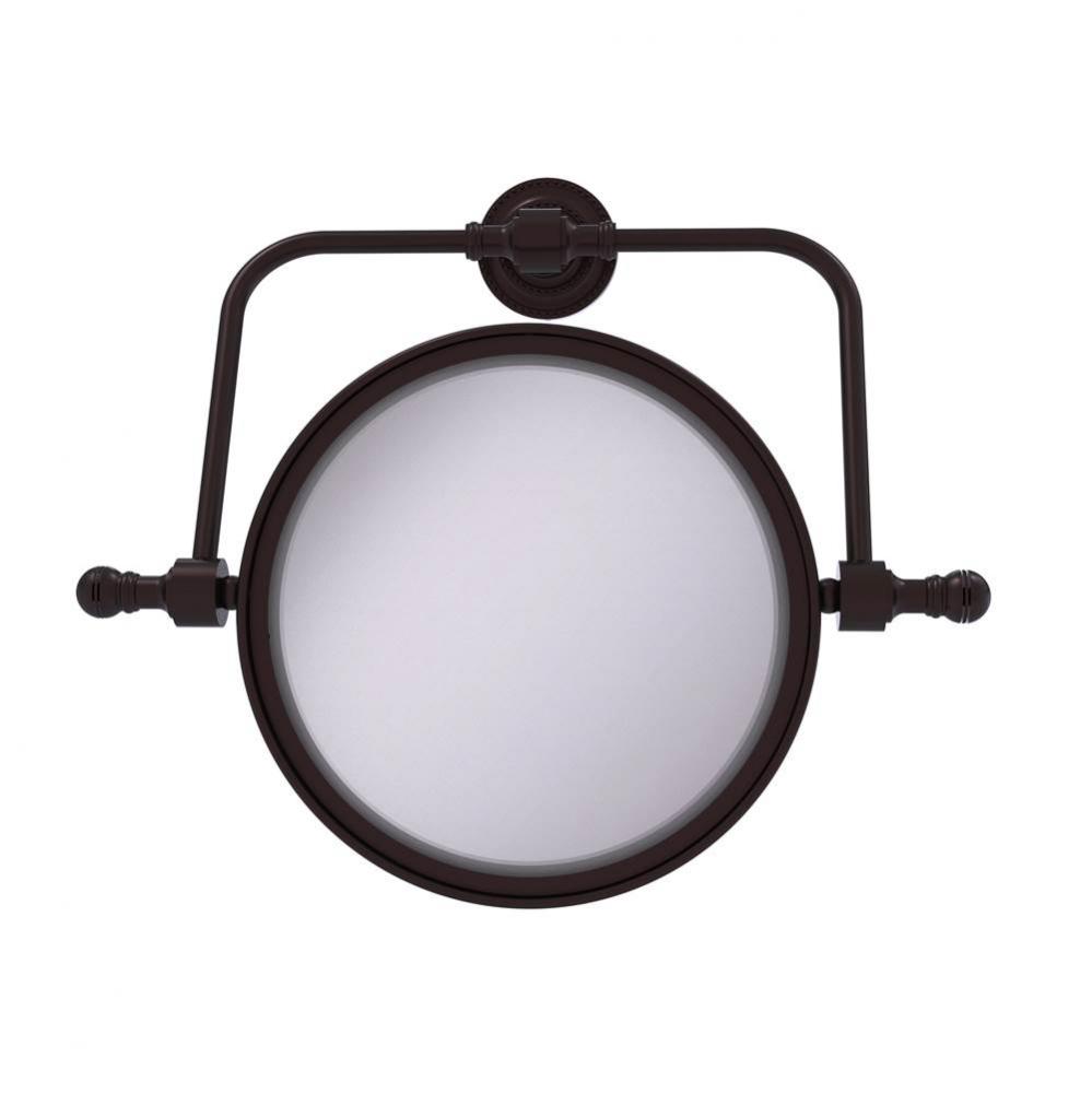 Retro Dot Collection Wall Mounted Swivel Make-Up Mirror 8 Inch Diameter with 5X Magnification