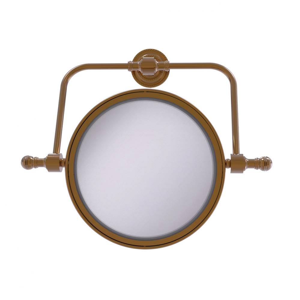 Retro Dot Collection Wall Mounted Swivel Make-Up Mirror 8 Inch Diameter with 5X Magnification