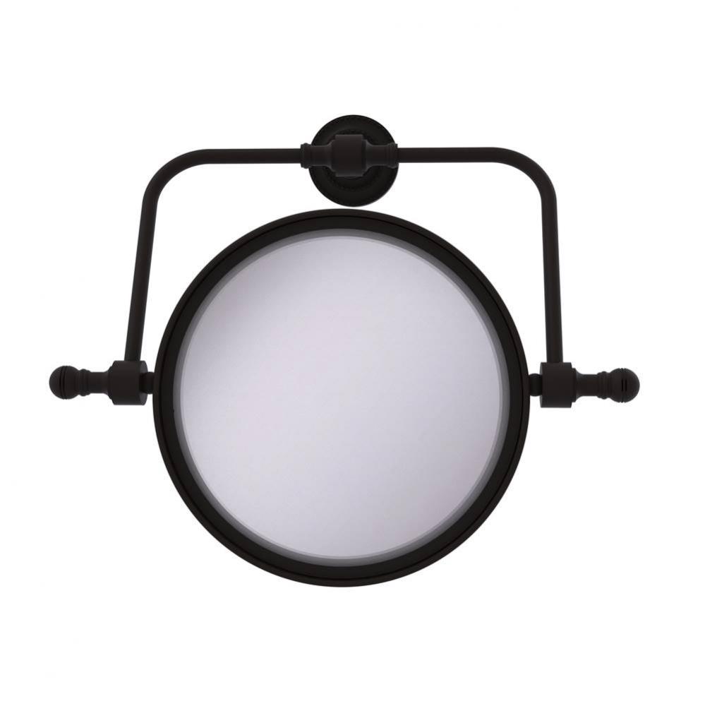 Retro Dot Collection Wall Mounted Swivel Make-Up Mirror 8 Inch Diameter with 5X Magnification