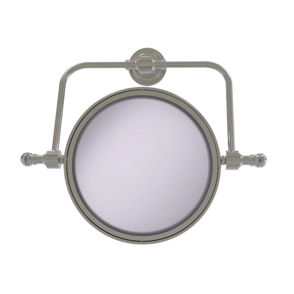 Retro Dot Collection Wall Mounted Swivel Make-Up Mirror 8 Inch Diameter with 5X Magnification