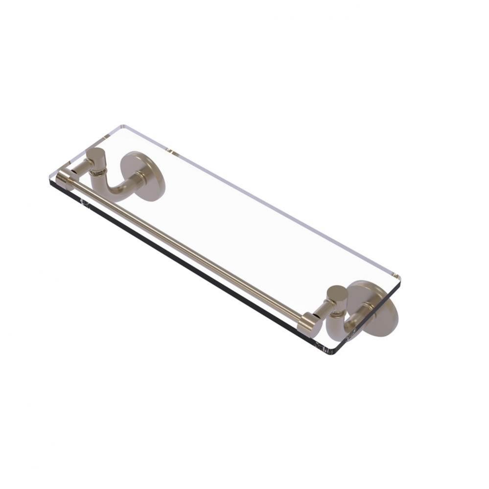 Remi Collection 16 Inch Glass Vanity Shelf with Gallery Rail