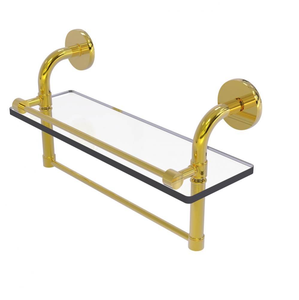 Remi Collection 16 Inch Gallery Glass Shelf with Towel Bar