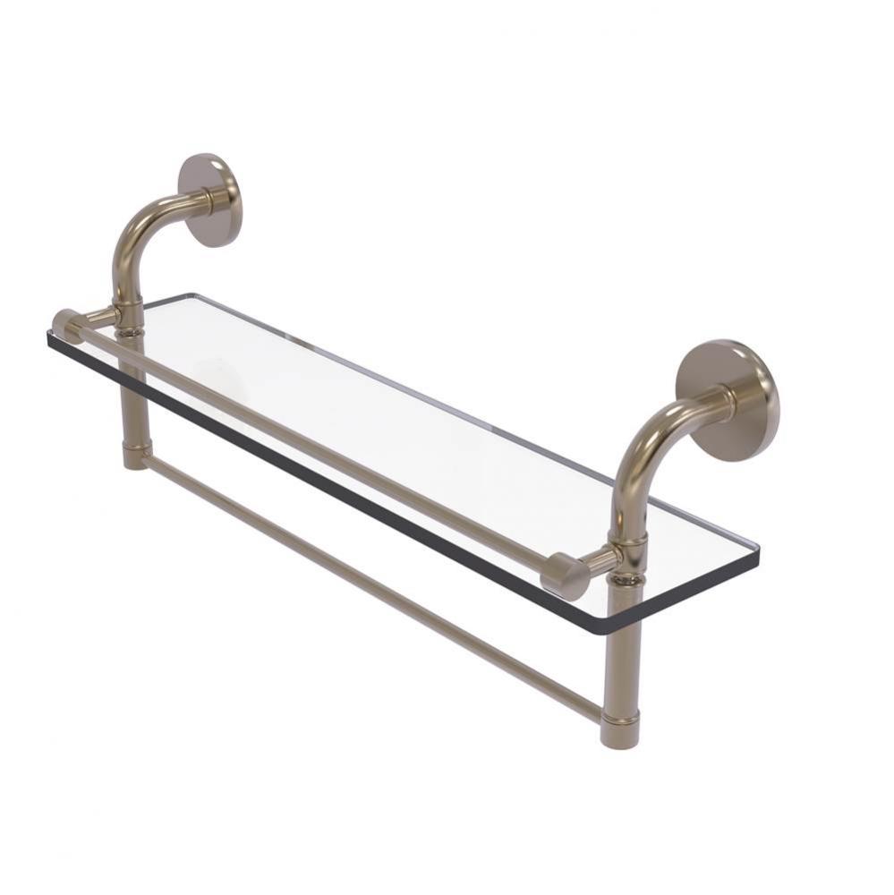 Remi Collection 22 Inch Gallery Glass Shelf with Towel Bar