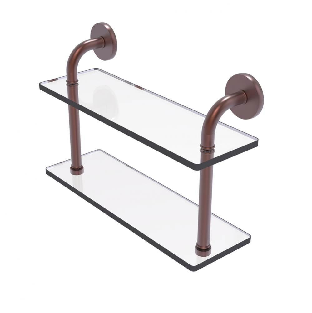 Remi Collection 16 Inch Two Tiered Glass Shelf