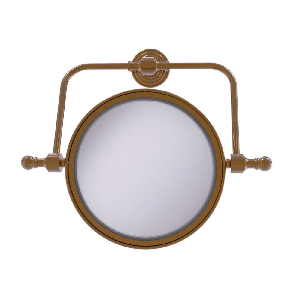 Retro Wave Collection Wall Mounted Swivel Make-Up Mirror 8 Inch Diameter with 3X Magnification