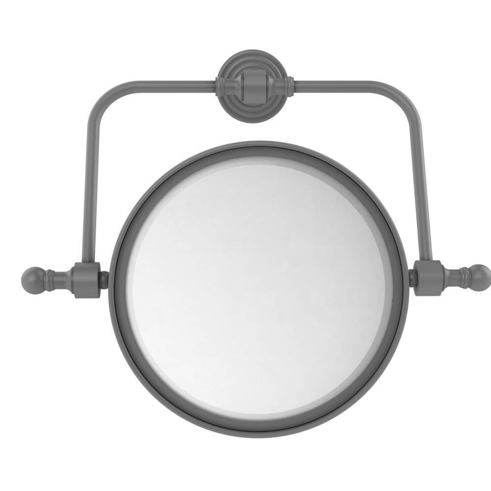 Retro Wave Collection Wall Mounted Swivel Make-Up Mirror 8 Inch Diameter with 4X Magnification