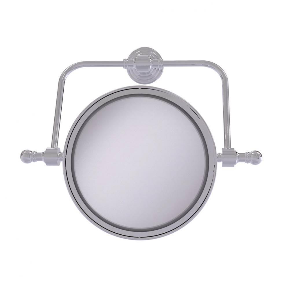 Retro Wave Collection Wall Mounted Swivel Make-Up Mirror 8 Inch Diameter with 4X Magnification