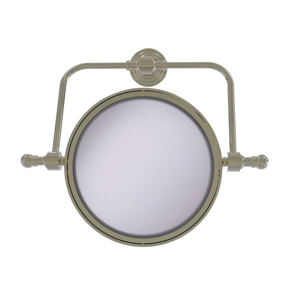 Retro Wave Collection Wall Mounted Swivel Make-Up Mirror 8 Inch Diameter with 4X Magnification