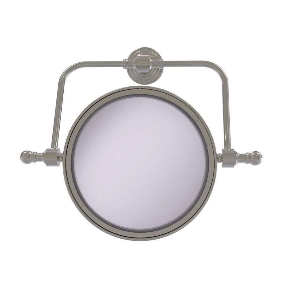 Retro Wave Collection Wall Mounted Swivel Make-Up Mirror 8 Inch Diameter with 5X Magnification