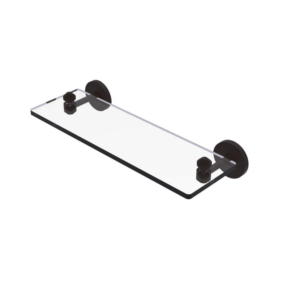 South Beach Collection 16 Inch Glass Vanity Shelf with Beveled Edges