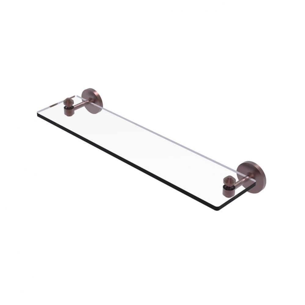 South Beach Collection 22 Inch Glass Vanity Shelf with Beveled Edges