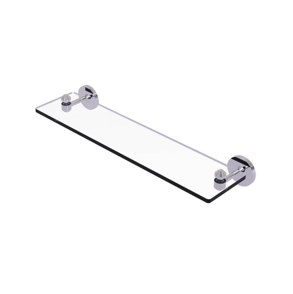 South Beach Collection 22 Inch Glass Vanity Shelf with Beveled Edges