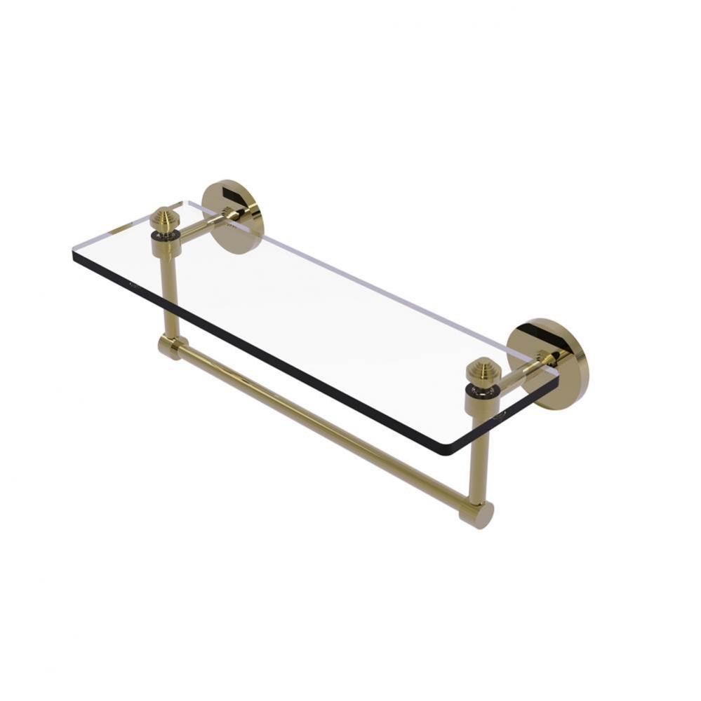 Southbeach Collection 16 Inch Glass Vanity Shelf with Integrated Towel Bar