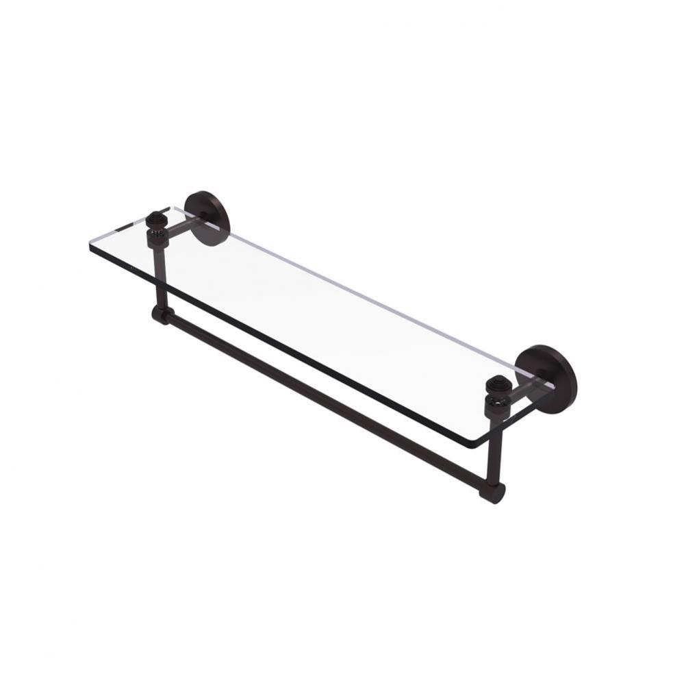Southbeach Collection 22 Inch Glass Vanity Shelf with Integrated Towel Bar