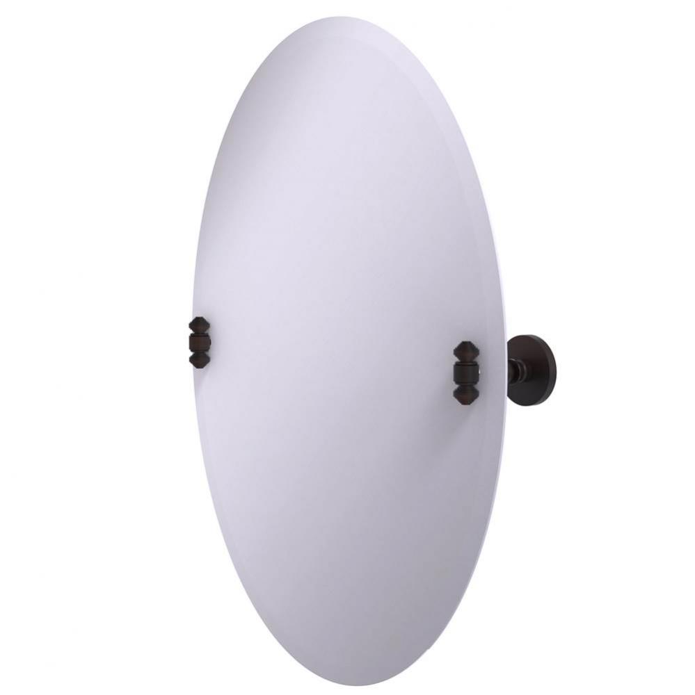 Frameless Oval Tilt Mirror with Beveled Edge