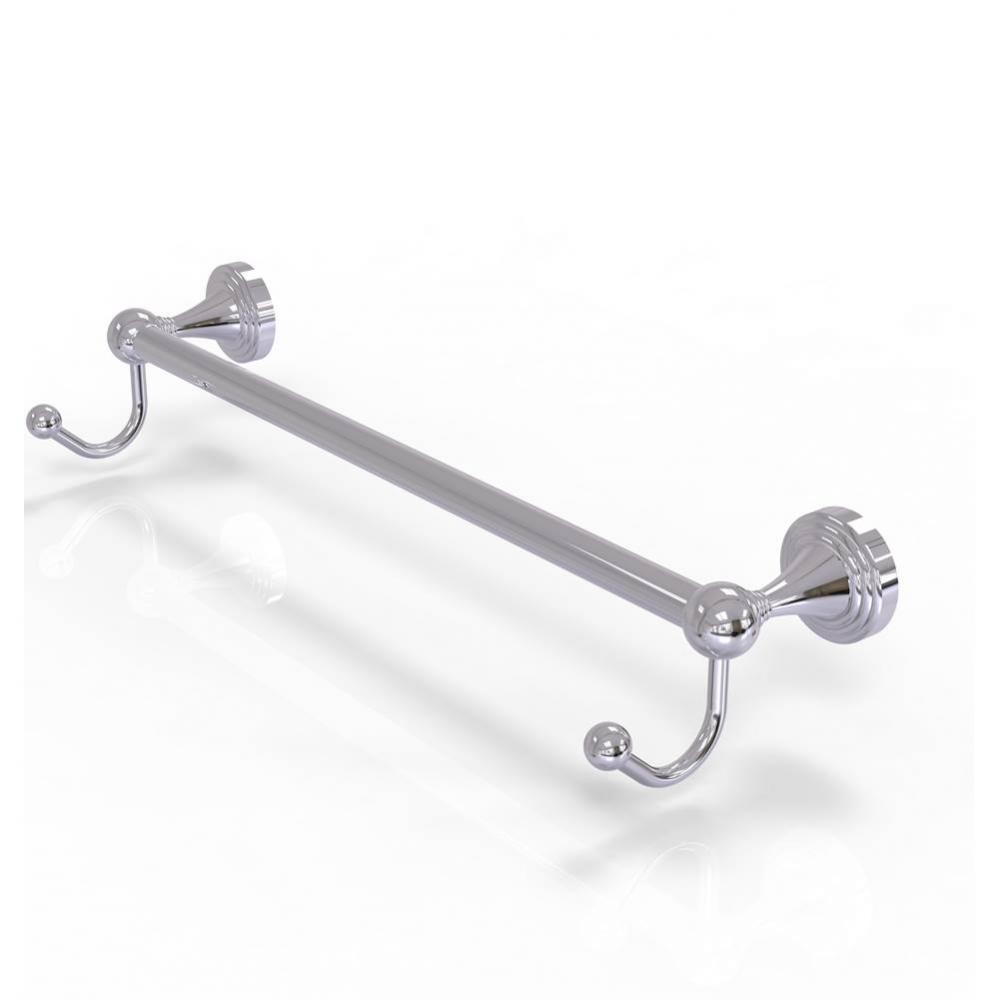 Sag Harbor Collection 18 Inch Towel Bar with Integrated Hooks