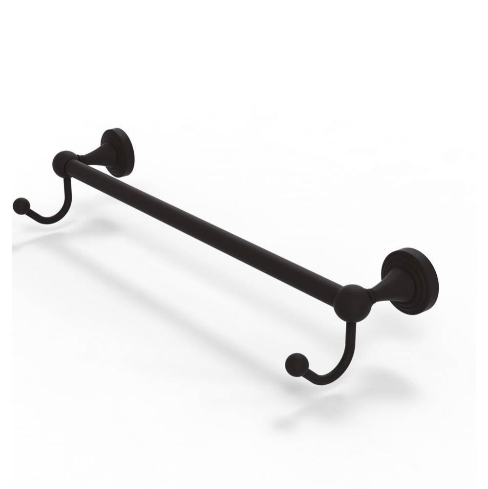 Sag Harbor Collection 36 Inch Towel Bar with Integrated Hooks