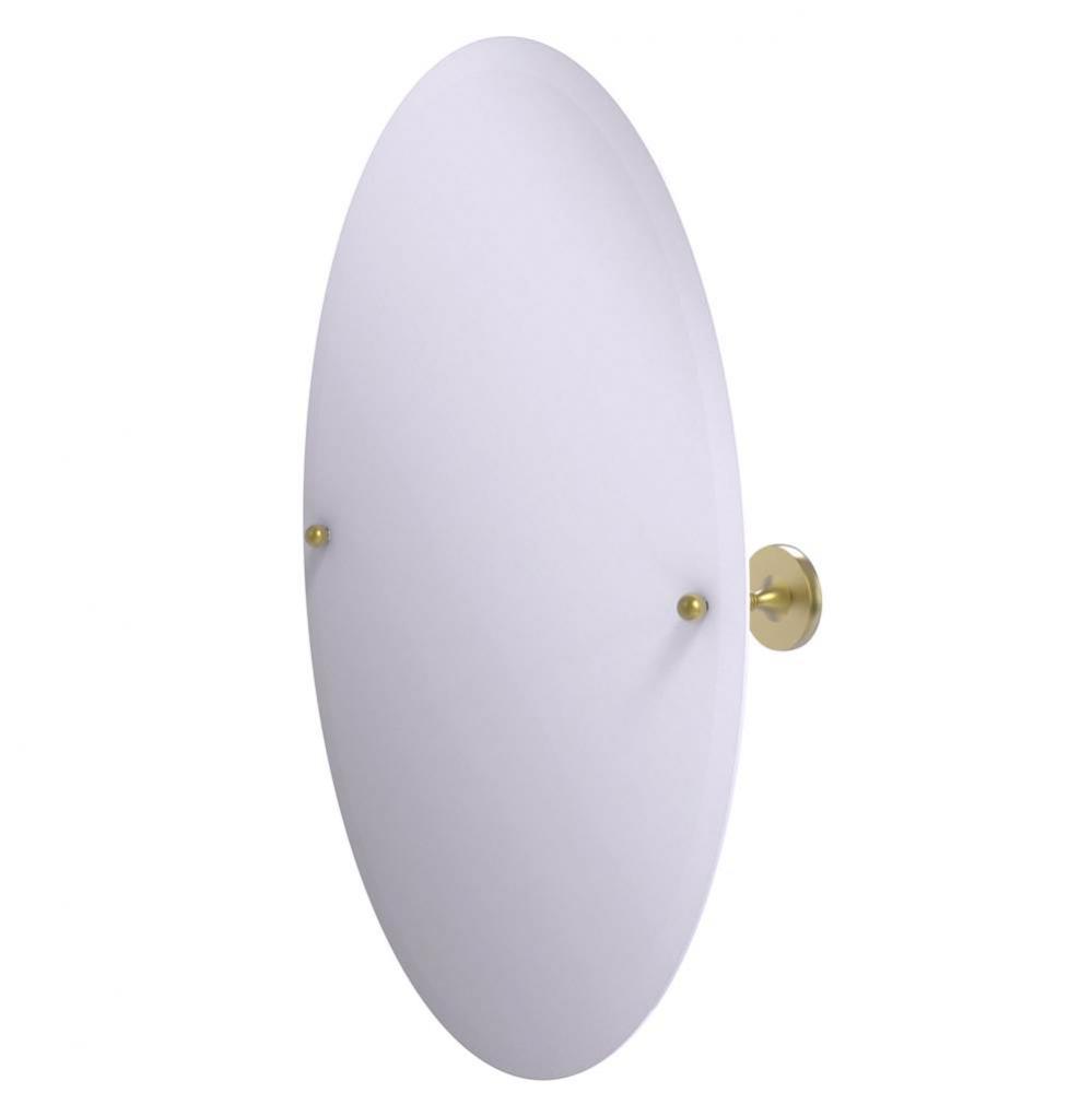 Shadwell Collection Frameless Oval Tilt Mirror with Beveled Edge