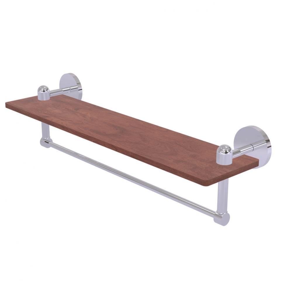 Tango Collection 22 Inch Solid IPE Ironwood Shelf with Integrated Towel Barv