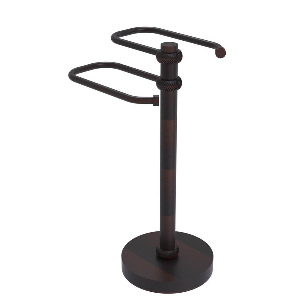 Free Standing Two Arm Guest Towel Holder