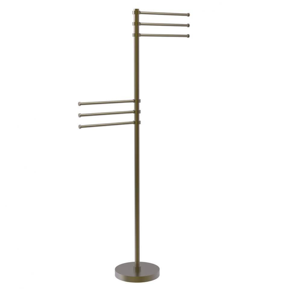 Towel Stand with 6 Pivoting 12 Inch Arms