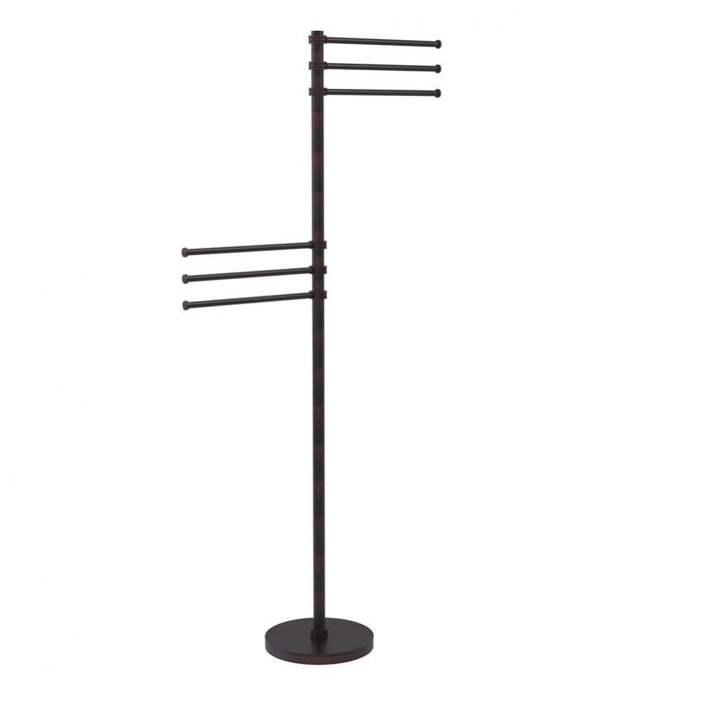 Towel Stand with 6 Pivoting 12 Inch Arms