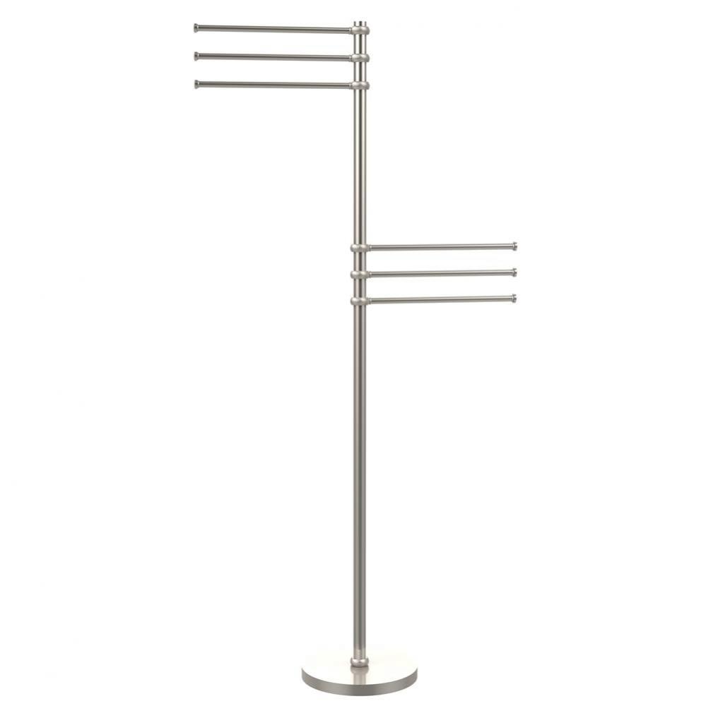 Towel Stand with 6 Pivoting 12 Inch Arms