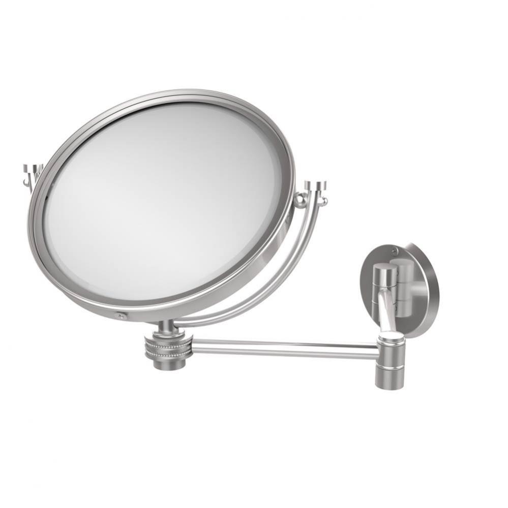 8 Inch Wall Mounted Extending Make-Up Mirror 2X Magnification with Dotted Accent