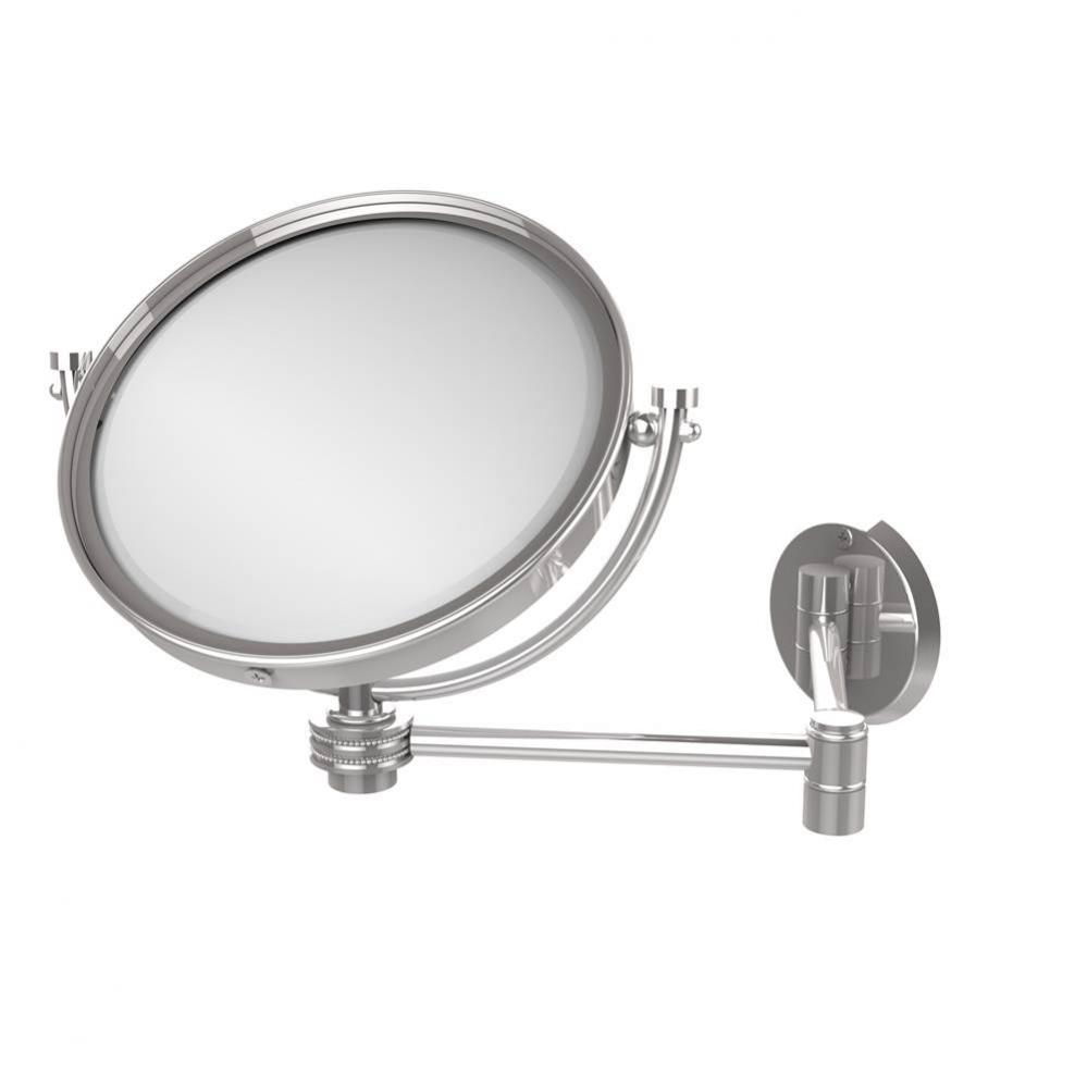 8 Inch Wall Mounted Extending Make-Up Mirror 3X Magnification with Dotted Accent