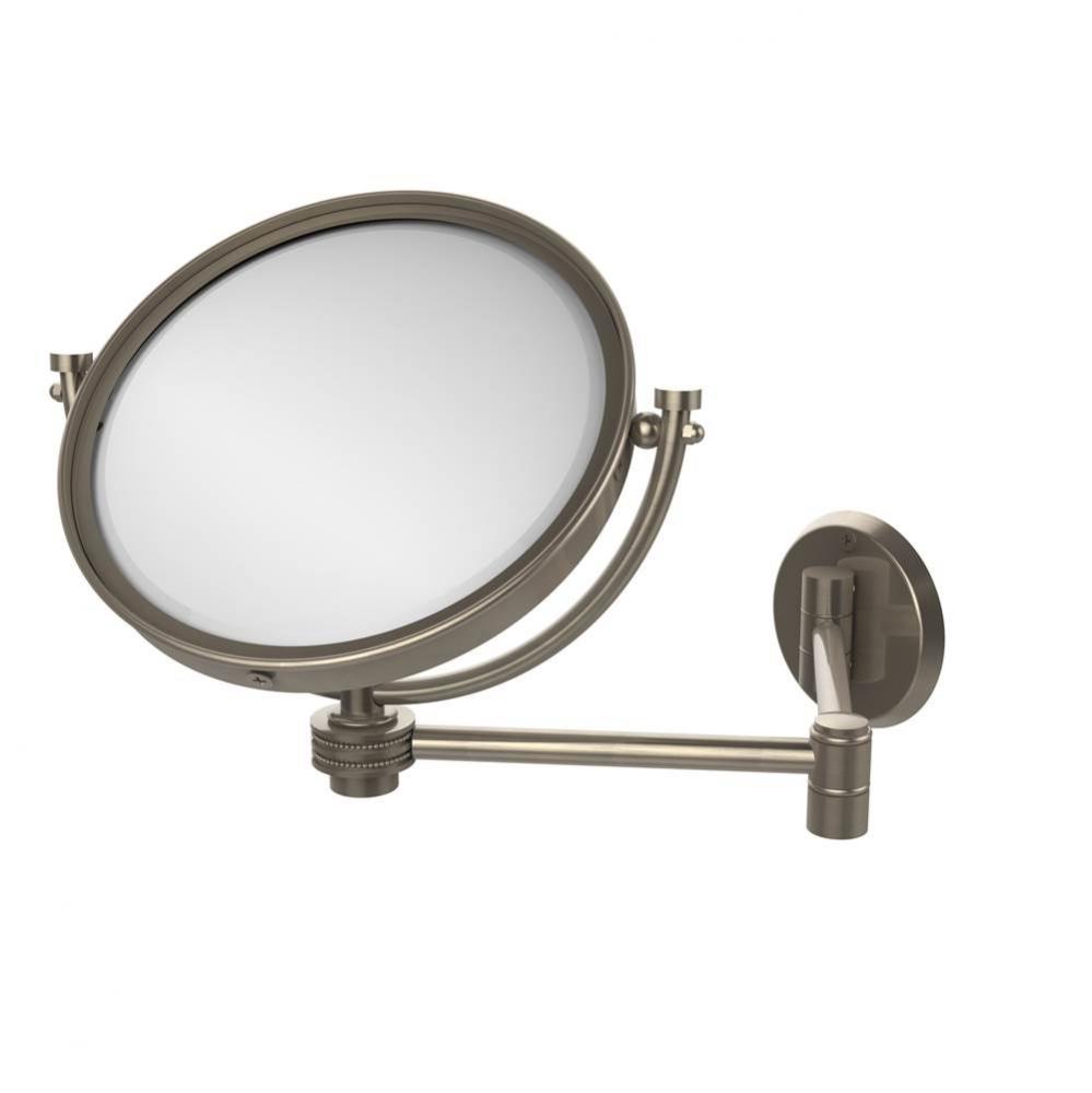 8 Inch Wall Mounted Extending Make-Up Mirror 3X Magnification with Dotted Accent