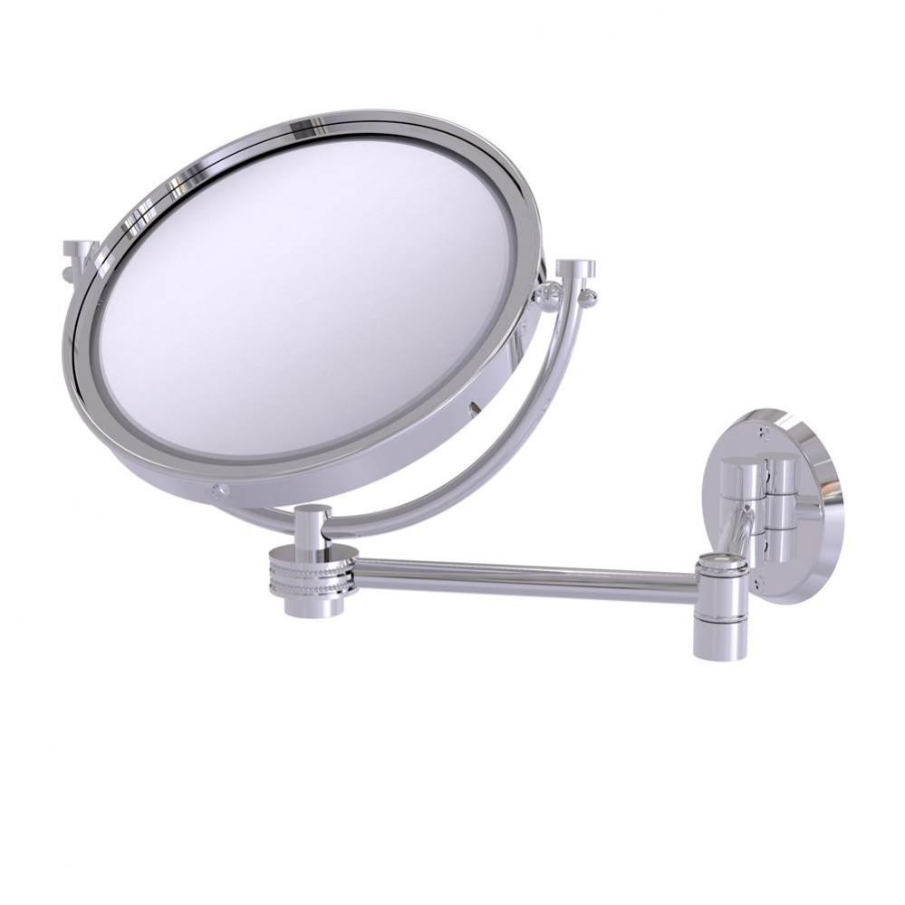 8 Inch Wall Mounted Extending Make-Up Mirror 5X Magnification with Dotted Accent