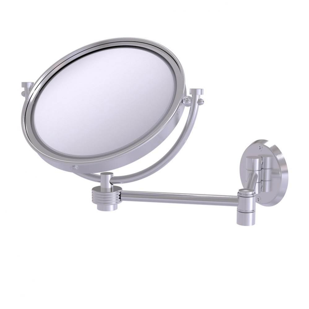 8 Inch Wall Mounted Extending Make-Up Mirror 3X Magnification with Groovy Accent