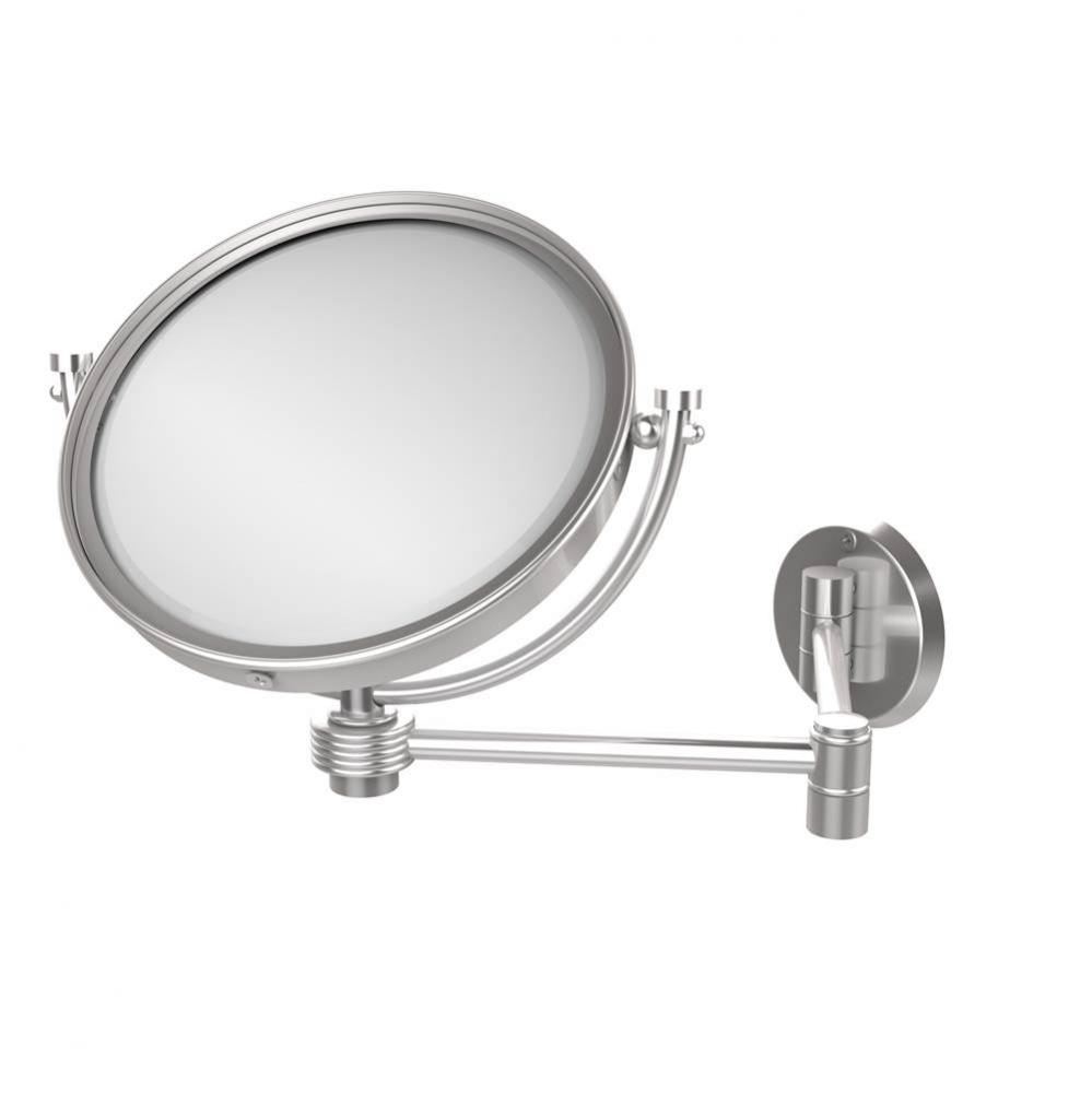 8 Inch Wall Mounted Extending Make-Up Mirror 4X Magnification with Groovy Accent