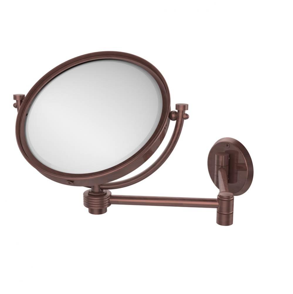 8 Inch Wall Mounted Extending Make-Up Mirror 5X Magnification with Groovy Accent