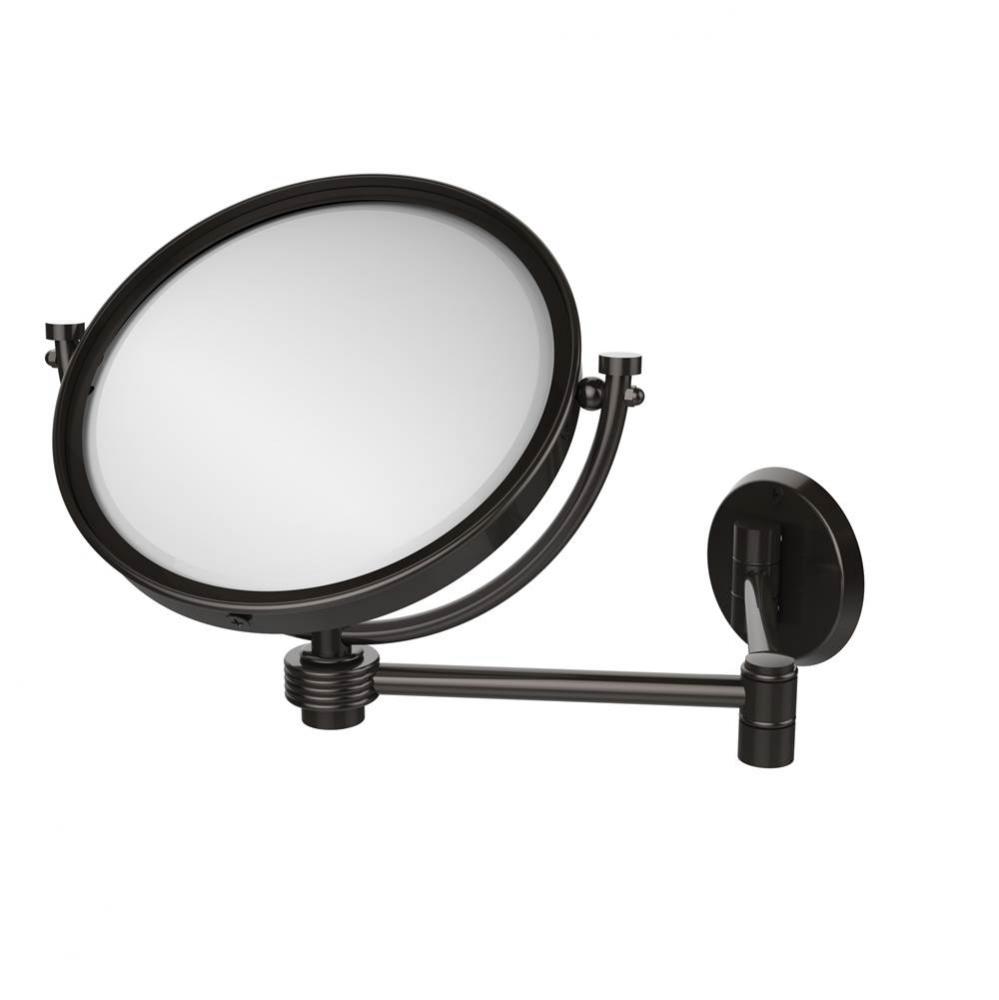 8 Inch Wall Mounted Extending Make-Up Mirror 5X Magnification with Groovy Accent