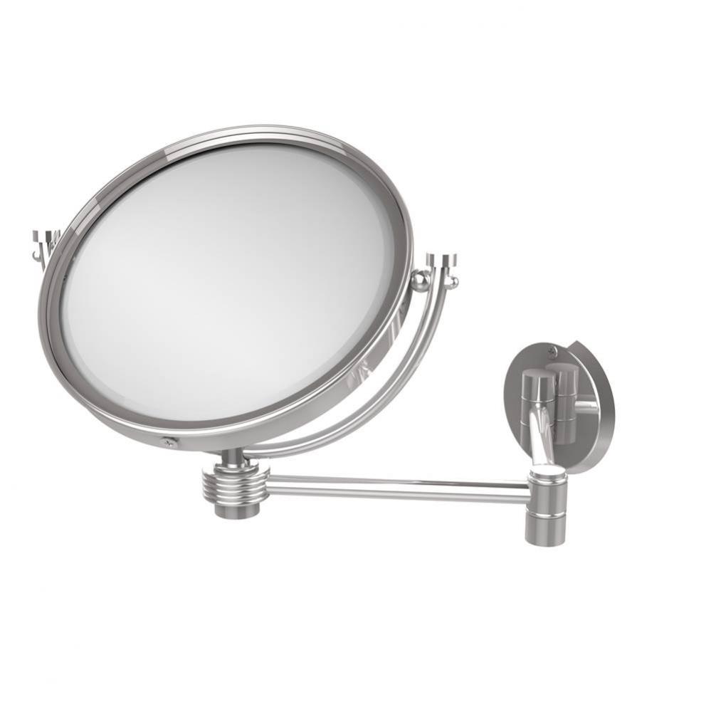 8 Inch Wall Mounted Extending Make-Up Mirror 5X Magnification with Groovy Accent