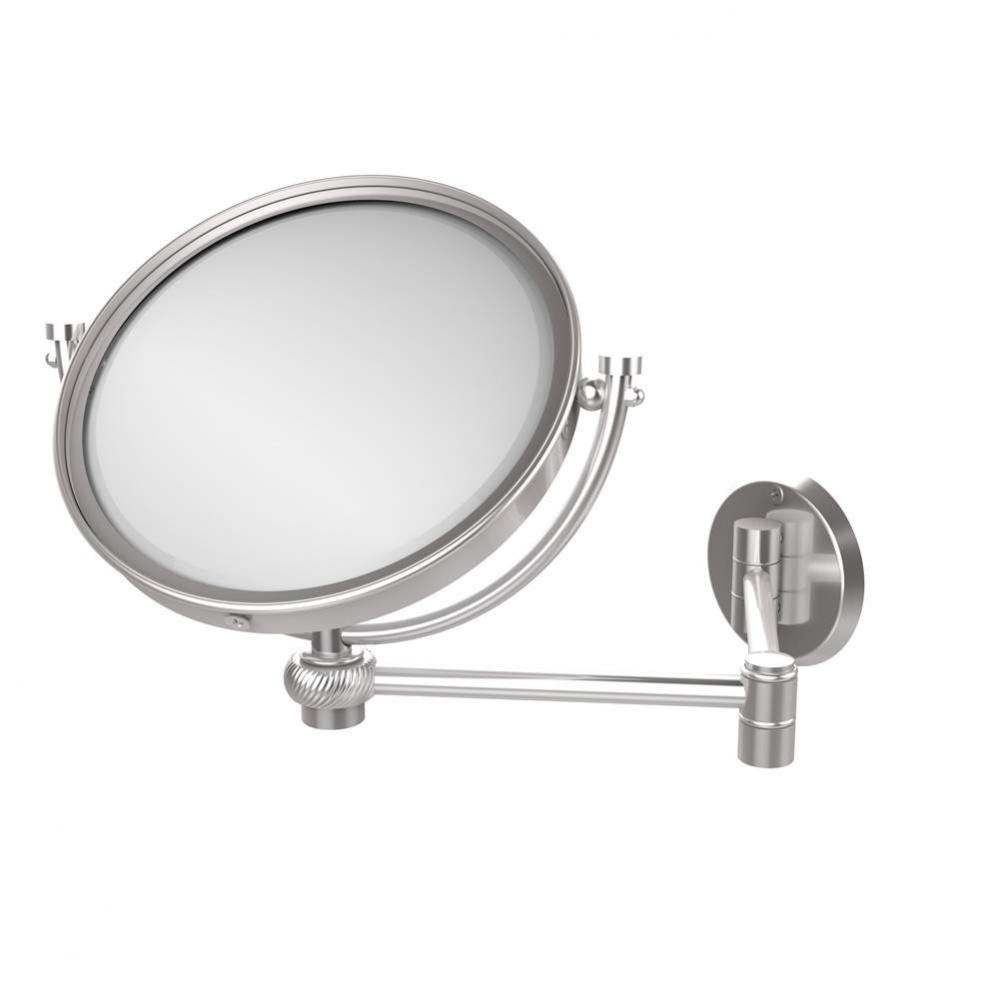 8 Inch Wall Mounted Extending Make-Up Mirror 2X Magnification with Twist Accent
