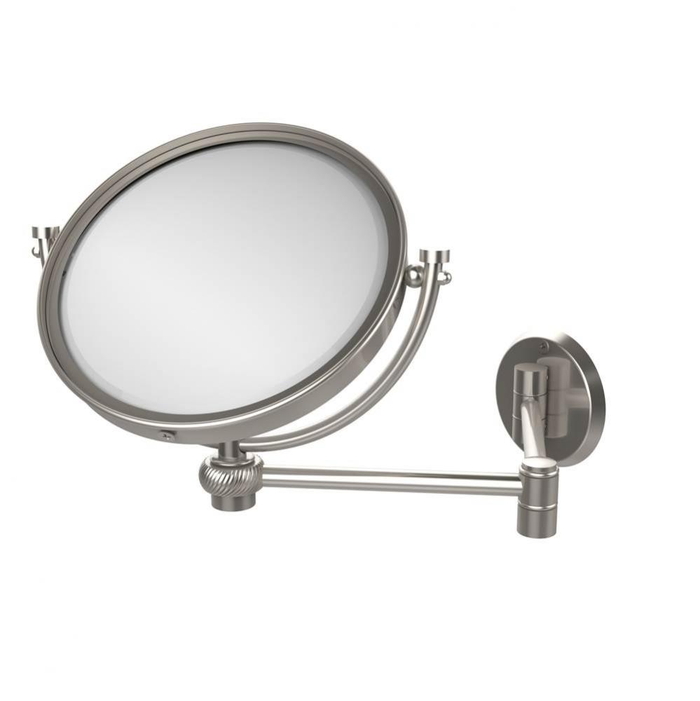 8 Inch Wall Mounted Extending Make-Up Mirror 2X Magnification with Twist Accent